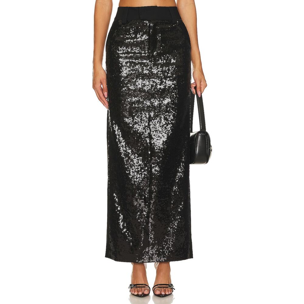 Camila Coelho 'Venning' Black Sequin Maxi Skirt Size S